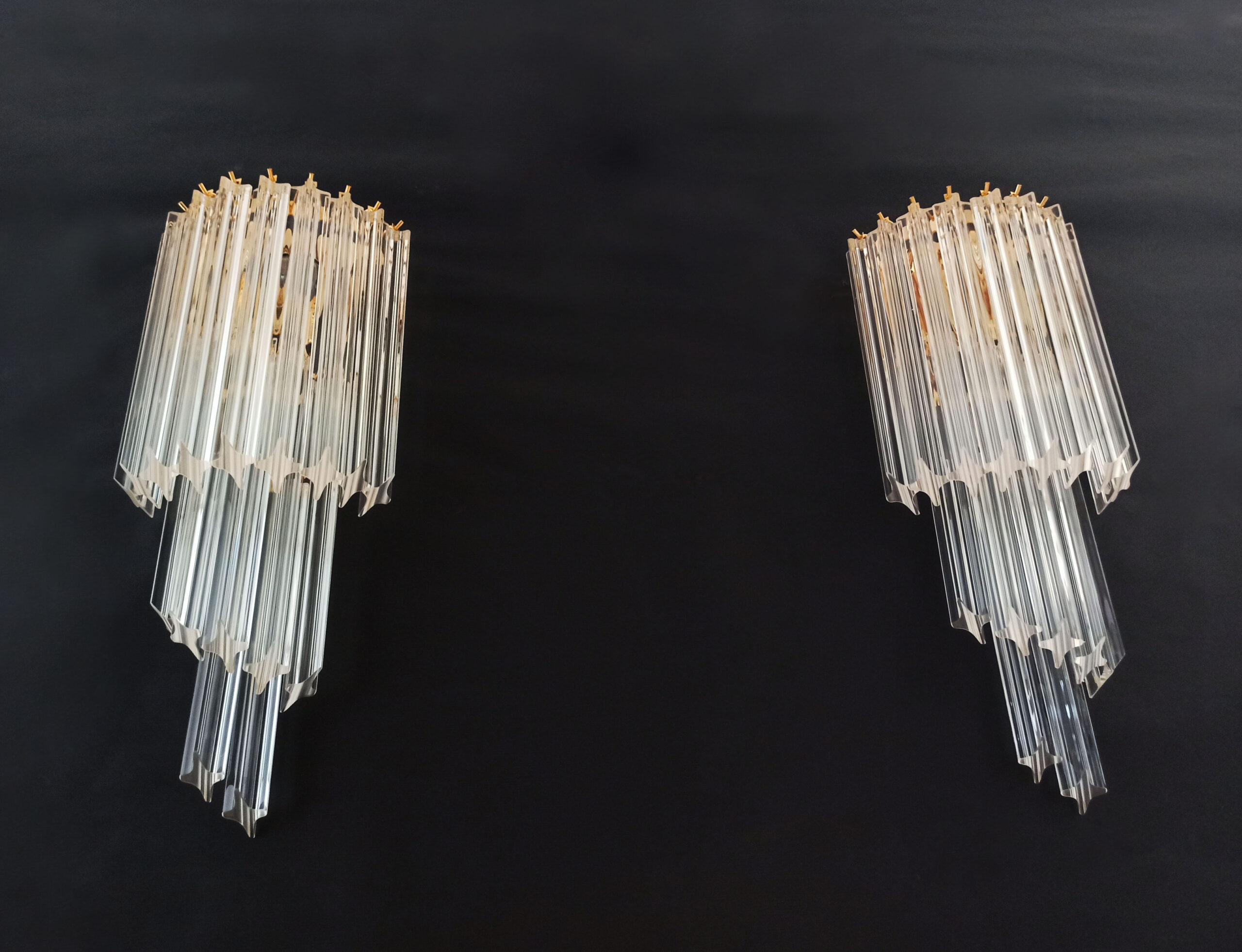 Handblown Murano glass — Quadriedri Transparent/Gold