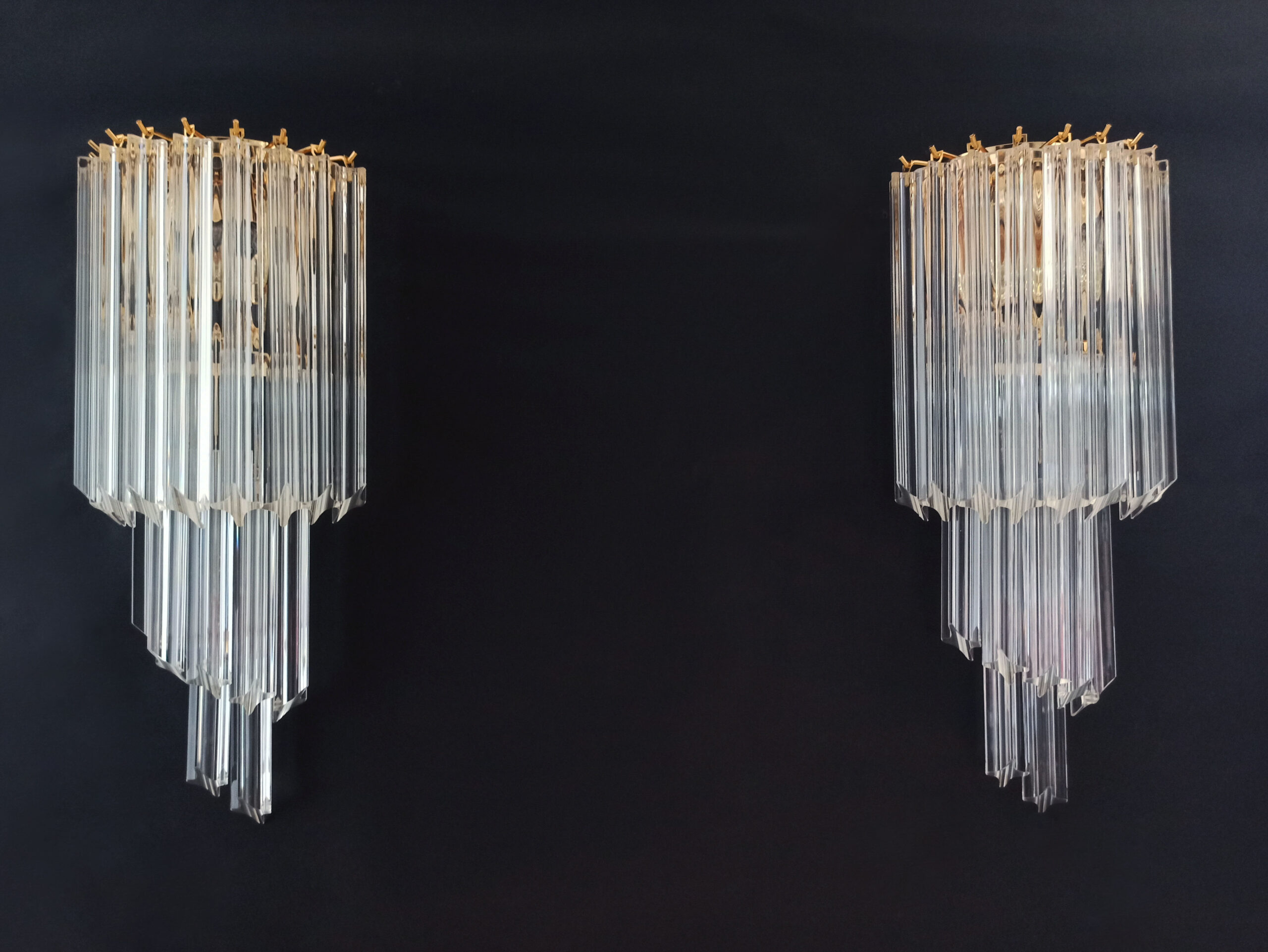 Handblown Murano glass — Quadriedri Transparent/Gold