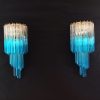 Handblown Murano glass — Quadriedri Transparent/Blue