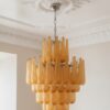 Handblown Amber Murano Drops Chandelier – 85 Glass Drops