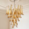 Amber Murano Petal Chandelier – 52 Glass Petals — handblown Murano glass, made to order in Italy