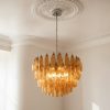Handblown Amber Murano Poliedri Chandelier – 111 Poliedri Glass