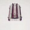 Amethyst and clear Murano triedri glass rods seen from the front