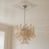 Handblown Beige Murano Petal Chandelier – 36 Glass Petals