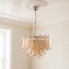 Handblown Beige Murano Petal Chandelier – 53 Glass Petals