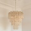 Handblown Beige Murano Tiered Chandelier – 80 Glasses