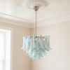 Handblown Blue Murano Petal Chandelier – 53 Glass Petals