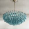 Handblown Blue Murano Poliedri Chandelier – 185 Poliedri Glass