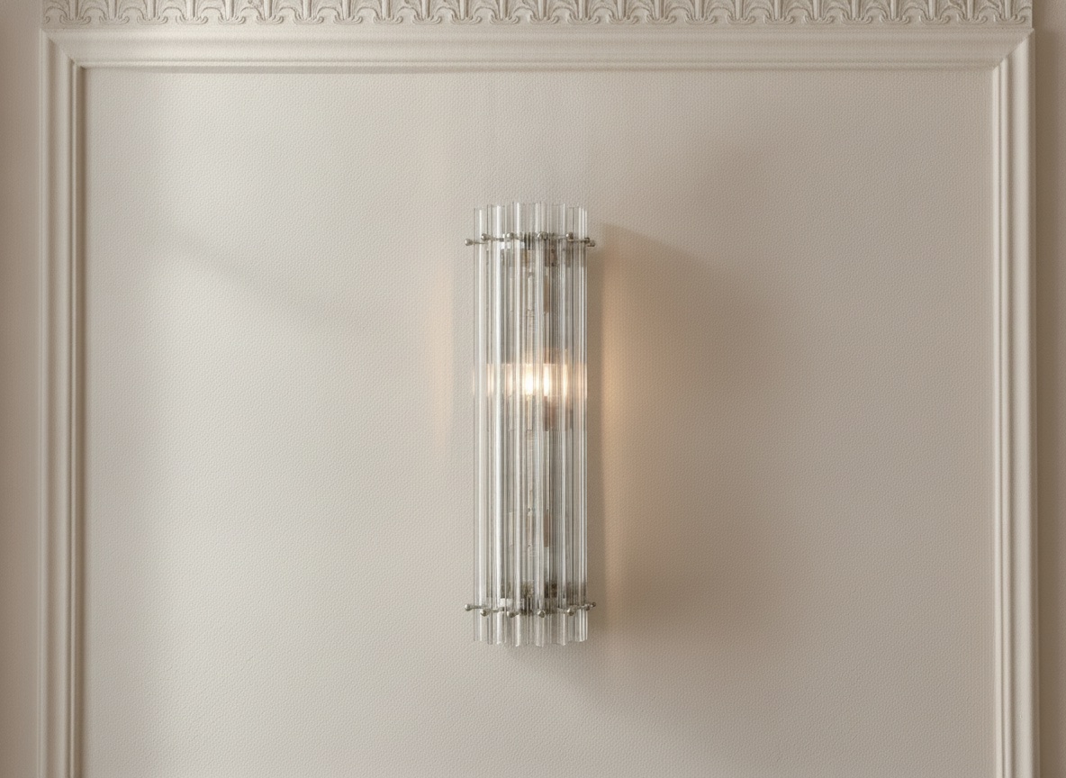 Clear Murano Triedri Column Wall Sconces – Set of 2 — handblown Murano glass, made to order in Italy