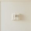 Handblown Etched Murano Tube Wall Sconces – 5 Glass Tubes – Set of 2