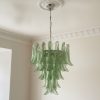 Handblown Green Murano Petal Chandelier – 52 Glass Petals