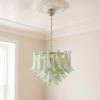 Handblown Green Murano Petal Chandelier – 53 Glass Petals