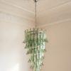 Handblown Green Murano Petal Chandelier – 83 Glass Petals