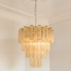 Honey Murano Tiered Chandelier – 80 Glasses - Silver — handblown Murano glass, made in Italy