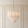 Matte White Murano Tubular Chandelier – 36 Glass Prisms — additional view 2