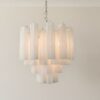 Matte White Murano Tubular Chandelier – 36 Glass Prisms — additional view 3