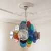 Multicolour Murano Disks Chandelier – 36 Glass Discs — handblown Murano glass, made to order in Italy