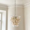 Handblown Murano Crostoli Chandelier – Medium under an ornate ceiling rose