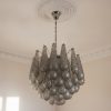 Handblown Murano Drops Chandelier – 41 Glass Drops in smoked glass