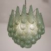Handblown Murano Drops Chandelier – 41 Glass Drops in green glass