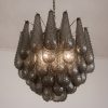 Handblown Murano Drops Chandelier – 41 Glass Drops in smoked glass
