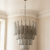 Handblown Murano Drops Chandelier – 52 Glass Drops in smoked glass