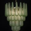 Handblown Murano Drops Chandelier – 52 Glass Drops in green glass