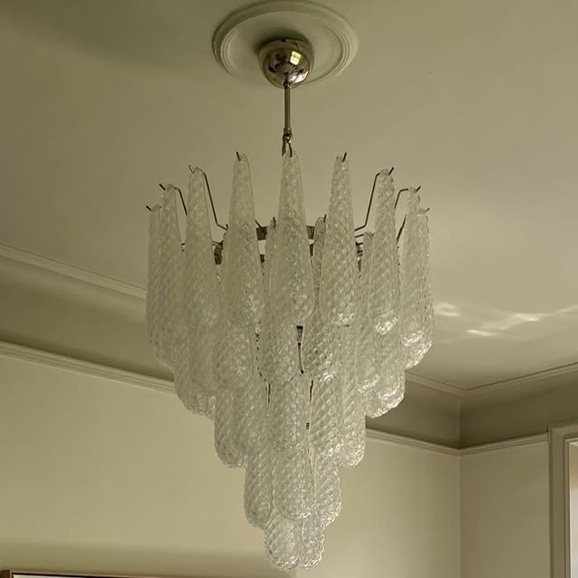 Handblown Murano Drops Chandelier – 52 Glass Drops in a Swedish home — ODO Items