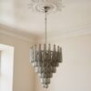 Handblown Murano Drops Chandelier – 75 Glass Drops in smoked glass