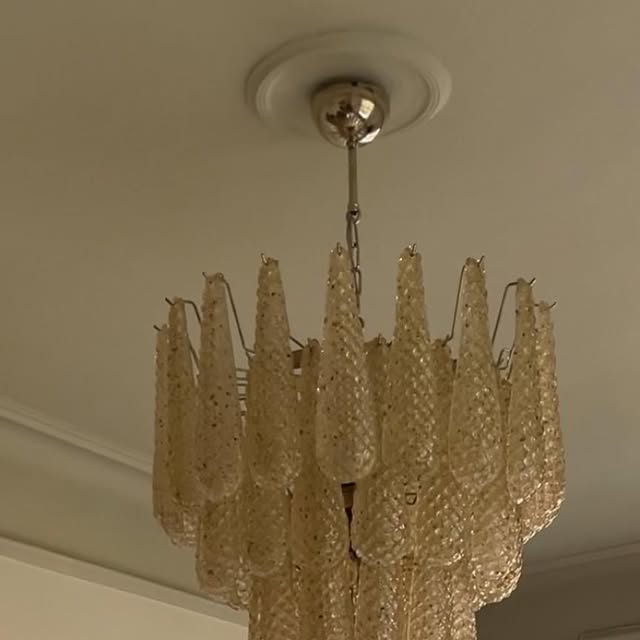 Handblown Murano Drops Chandelier – 75 Glass Drops in a Swedish home — ODO Items