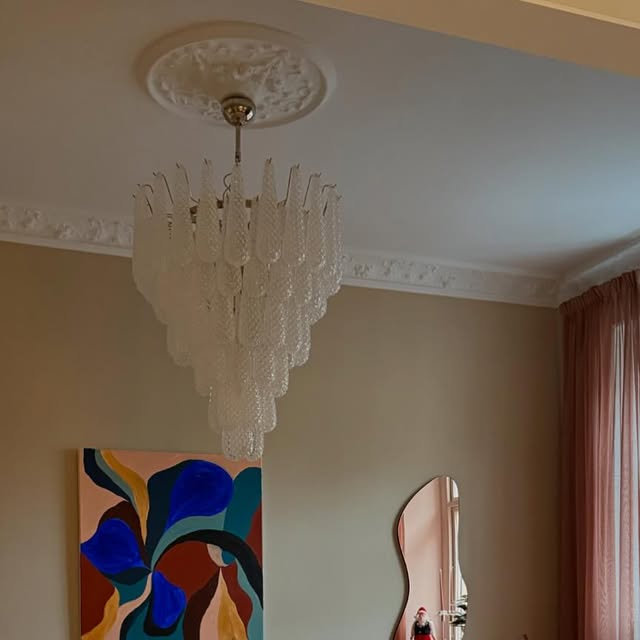 Handblown Murano Drops Chandelier – 85 Glass Drops in a Swedish home — ODO Items