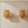 Handblown Murano Drops Wall Sconce – 10 Glass Drops – Set of 2 in amber glass