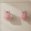 Handblown Murano Drops Wall Sconce – 10 Glass Drops – Set of 2 in pink glass