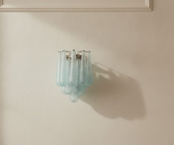 Handblown Murano Drops Wall Sconce – 10 Glass Drops – Set of 2 — single sconce on the wall