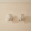 Handblown Murano Lattimo Wall Sconce – 10 Lattimo Glass – Set of 2 mounted on the wall