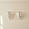 Handblown Murano Lattimo Wall Sconce – Set of 2 mounted on the wall