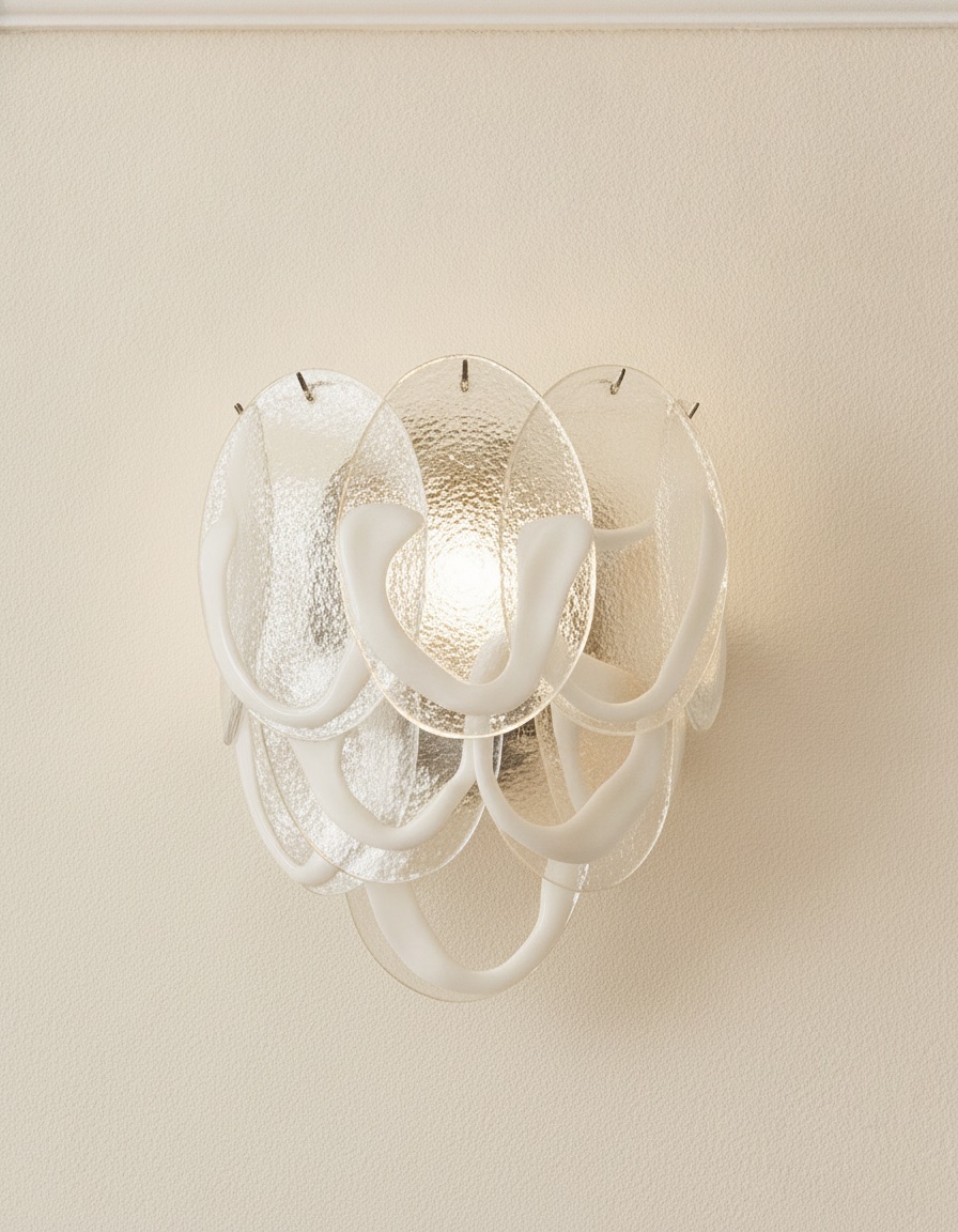 Murano Lattimo Wall Sconce – Set of 2 — handblown Murano glass, made to order in Italy