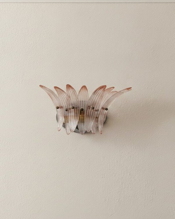 Handblown Murano Palmette Wall Sconce – Set of 2 — single sconce on the wall