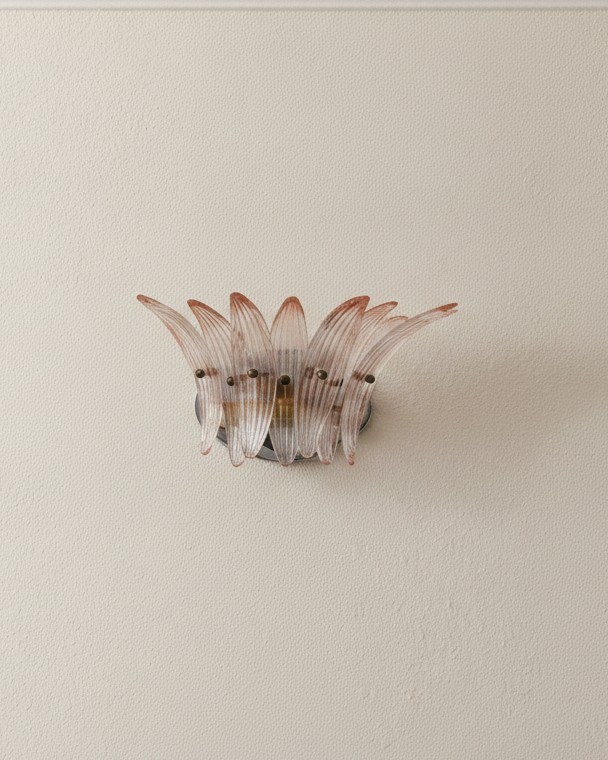 Handblown Murano Palmette Wall Sconce – Set of 2 — single sconce on the wall