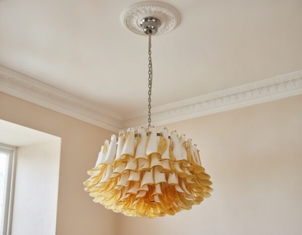 Handblown Murano Petal Chandelier – 101 Glass Petals
