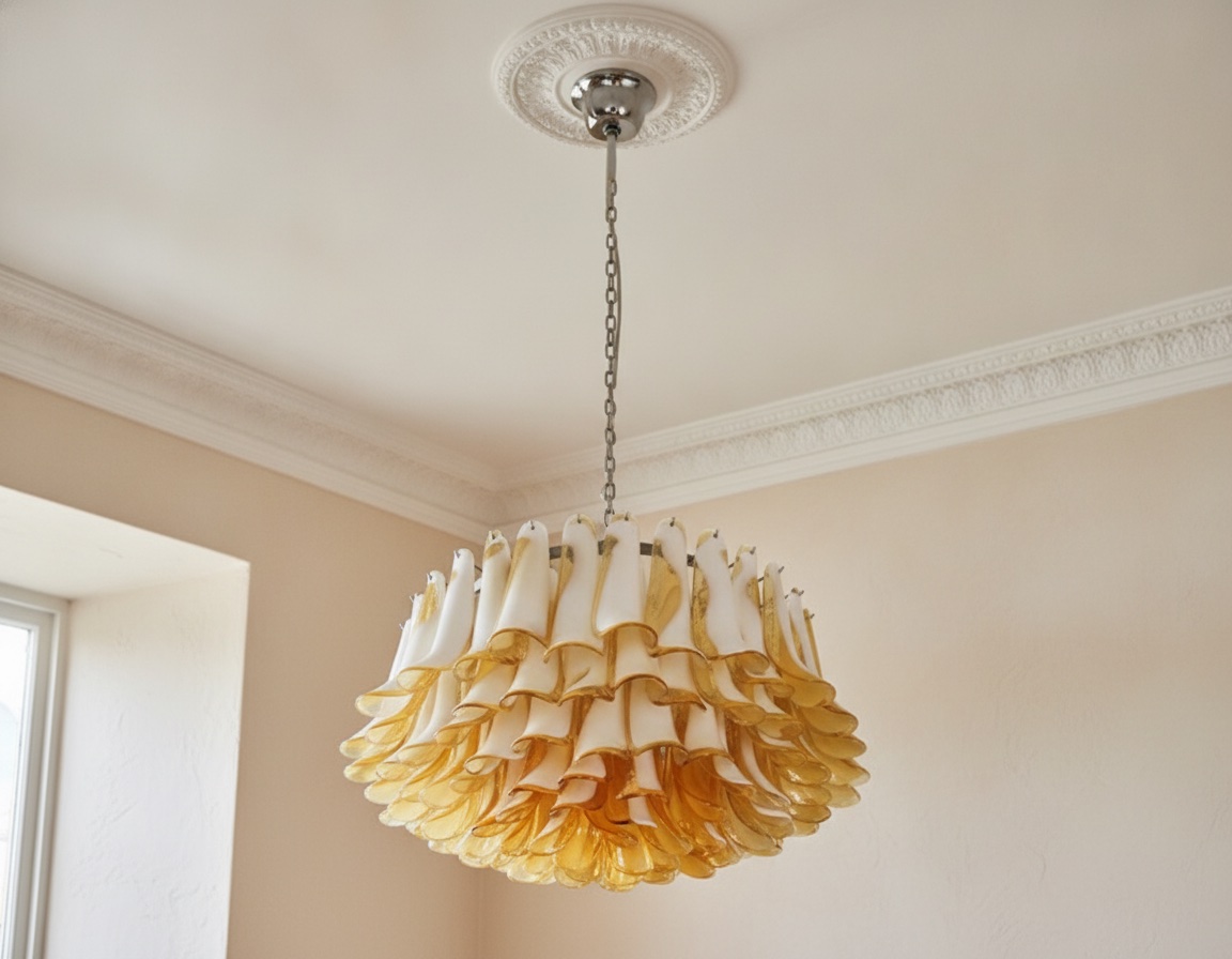 Handblown Murano Petal Chandelier – 101 Glass Petals