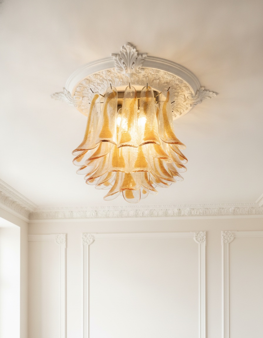 Murano Petal Chandelier – 32 Glass Petals