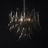 Handblown Murano Petal Chandelier – 36 Glass Petals in smoked glass