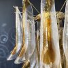 Handblown Murano Petal Chandelier – 41 Glass Petals in amber glass