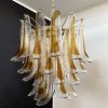 Handblown Murano Petal Chandelier – 41 Glass Petals in amber glass