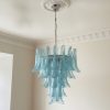 Handblown Murano Petal Chandelier – 52 Glass Petals in blue glass