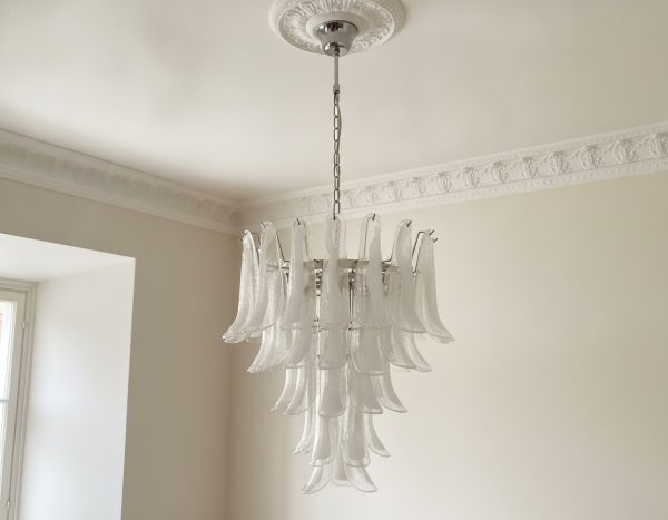 Handblown Murano Petal Chandelier – 52 Glass Petals
