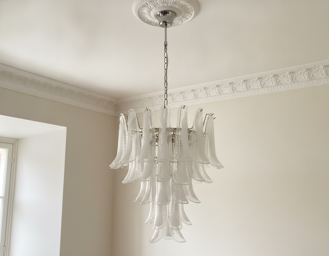 Handblown Murano Petal Chandelier – 52 Glass Petals