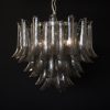 Handblown Murano Petal Chandelier – 53 Glass Petals in smoked glass