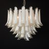 Handblown Murano Petal Chandelier – 53 Glass Petals in white glass